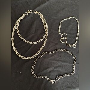 THREE Versatile Silver Chain Necklaces